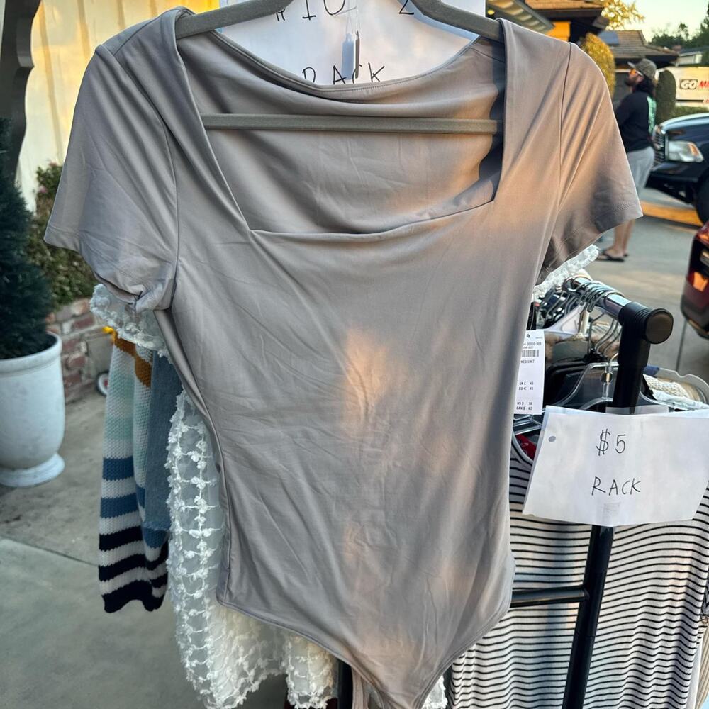 Grey bodysuit NWT Medium Tall